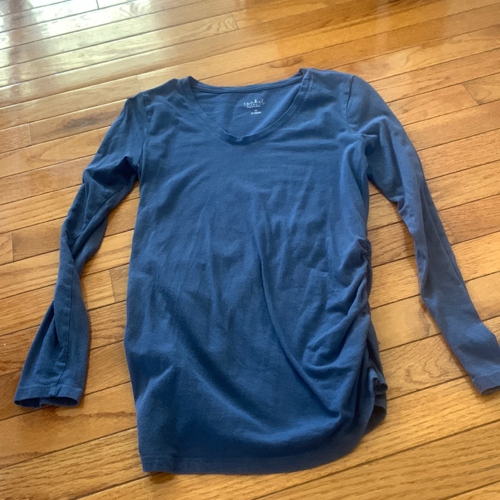 Blue long sleeve maternity shirt (size XS)